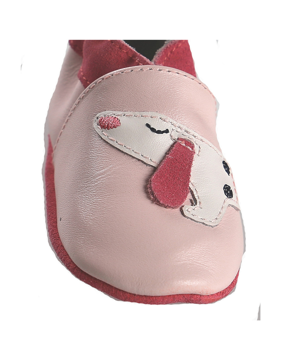 Slippers Leather Pink Dog