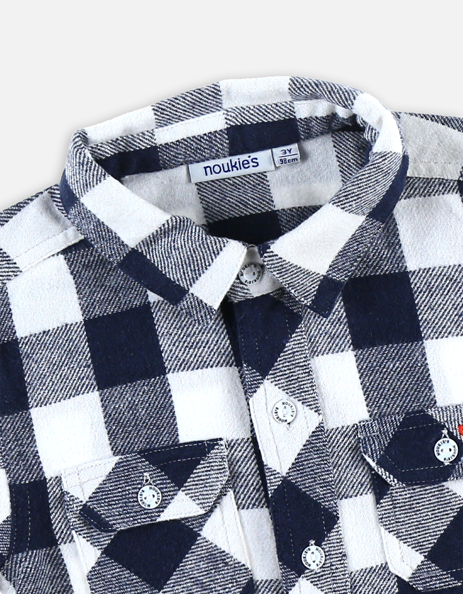 Flannel checkered shirt, navy