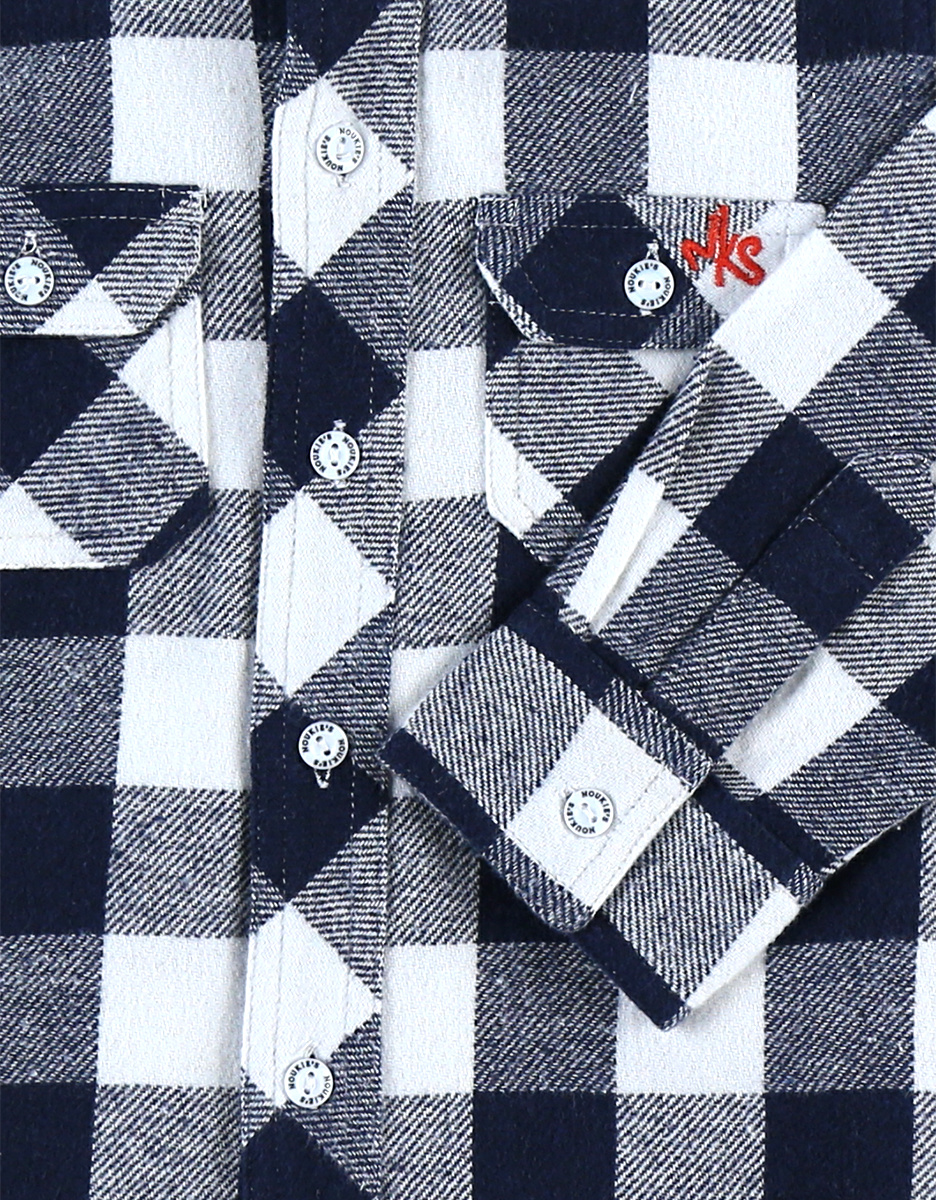 Flannel checkered shirt, navy