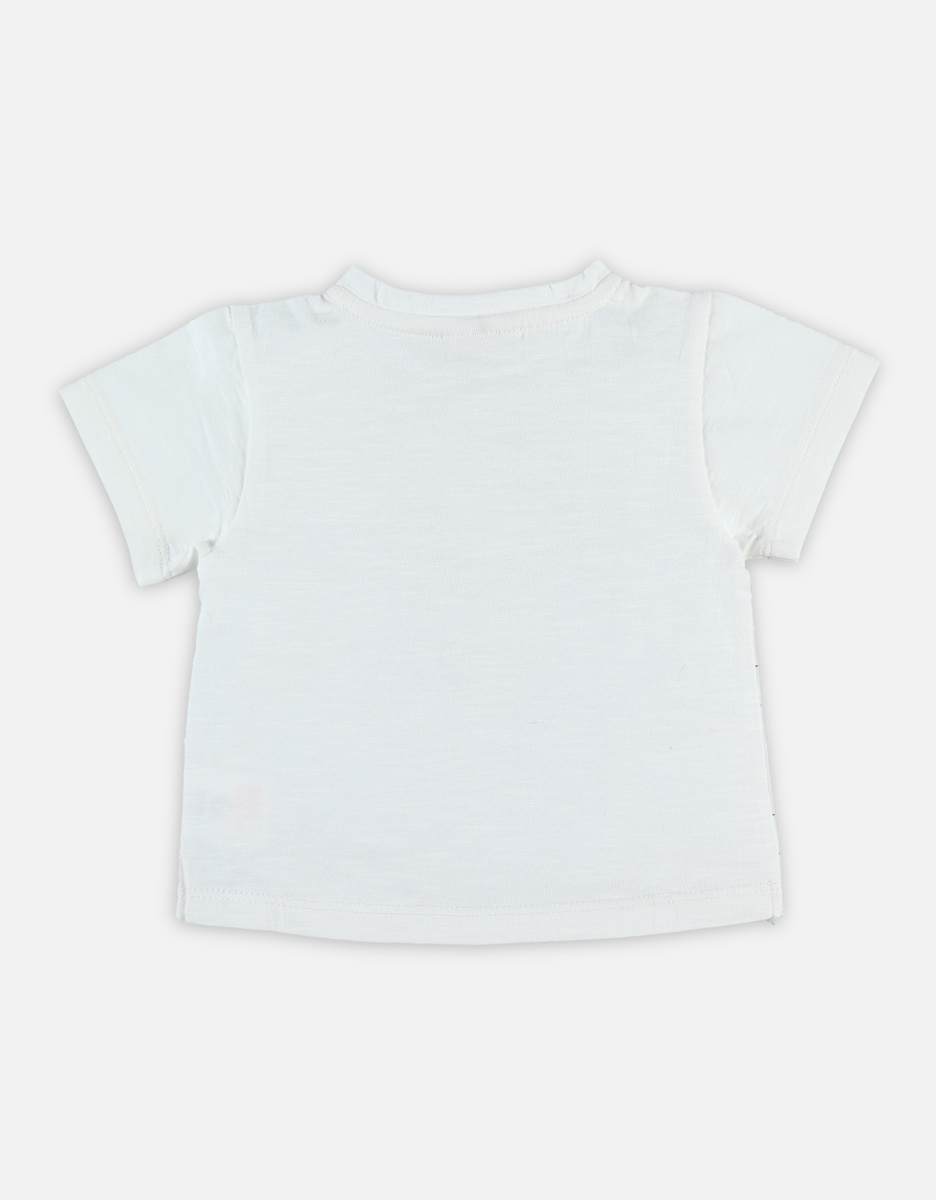 T-shirt Short sleeves Cotton Ecru