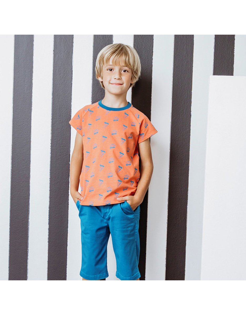 T-shirt Print Katoen Rood