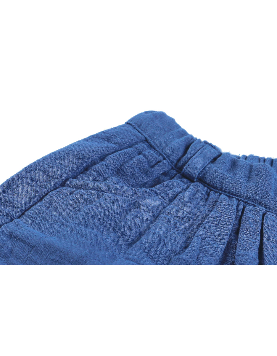 Blue muslin bermuda shorts