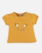 T-shirt manches courtes jaune avec chat