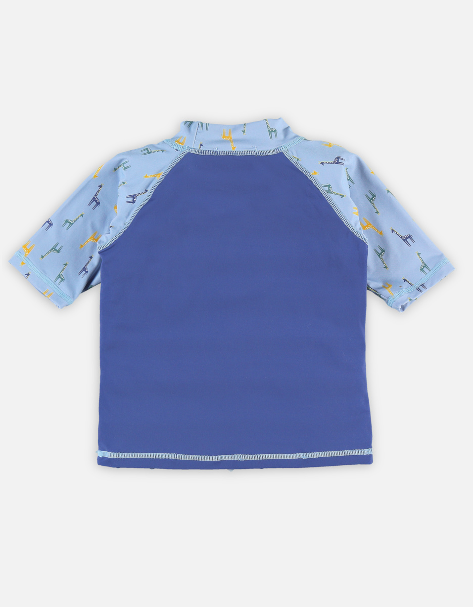 Anti-UV blue top with giraffes