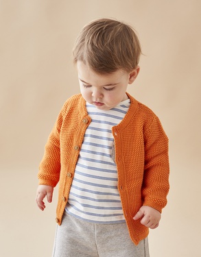 Gebreide cardigan, oranje