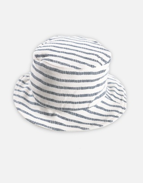 Hat Striped Organic Cotton Grey