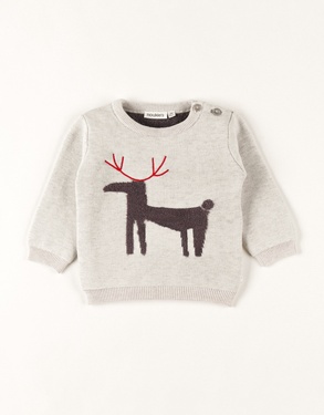 Knitted Christmas jumper, mottled beige