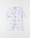 Jumpsuit with dinosaur print, ecru