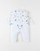 Jumpsuit with dinosaur print, ecru