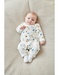 Jumpsuit with dinosaur print, ecru