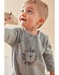 Onesie with lion, mottled grey