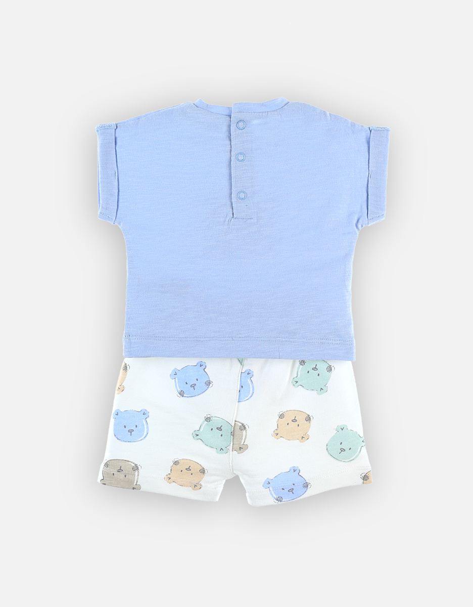 BIO katoenen t-shirt + short set, hemelblauw