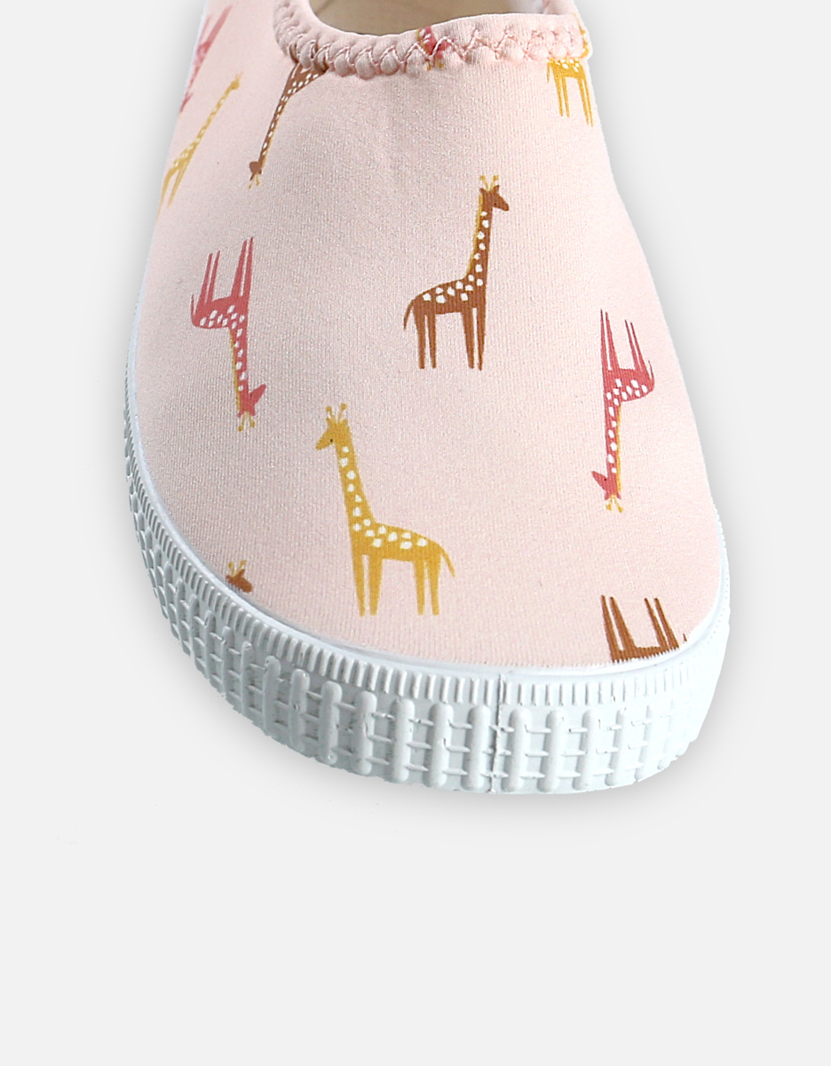 Chaussons de bain imprimés girafes, rose
