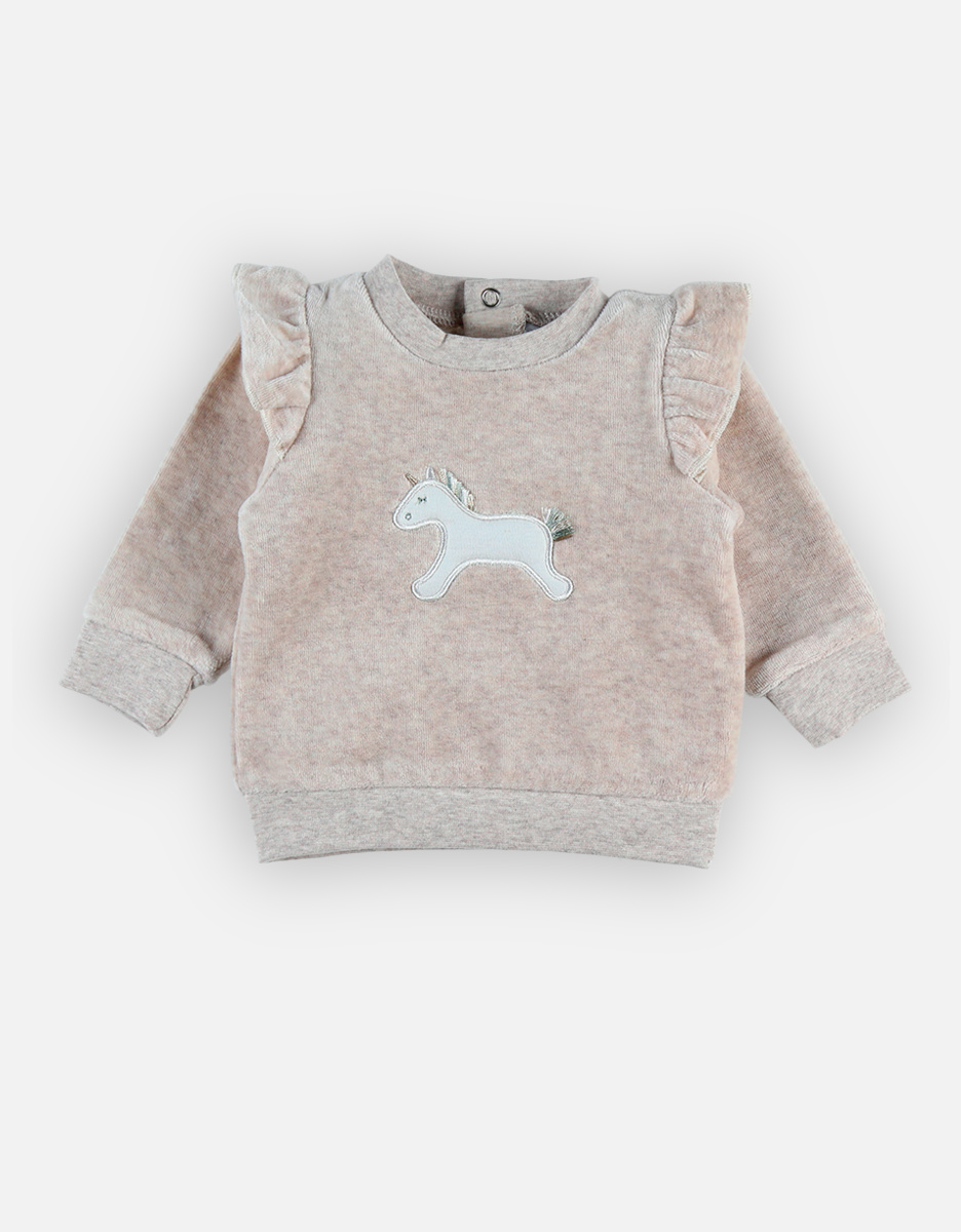 Set pull + jogging, beige/blanc