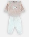 Set pull + jogging, beige/blanc