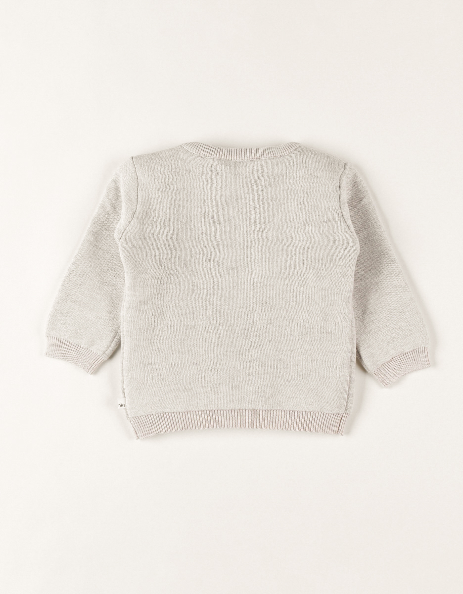 Kersttrui uit tricot, gemêleerd beige