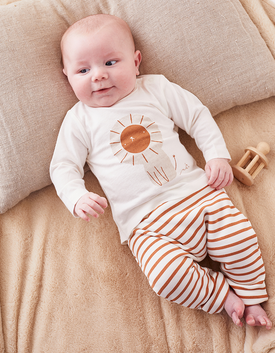 Set of 2 sweatoloudoux pants, grey and white/caramel