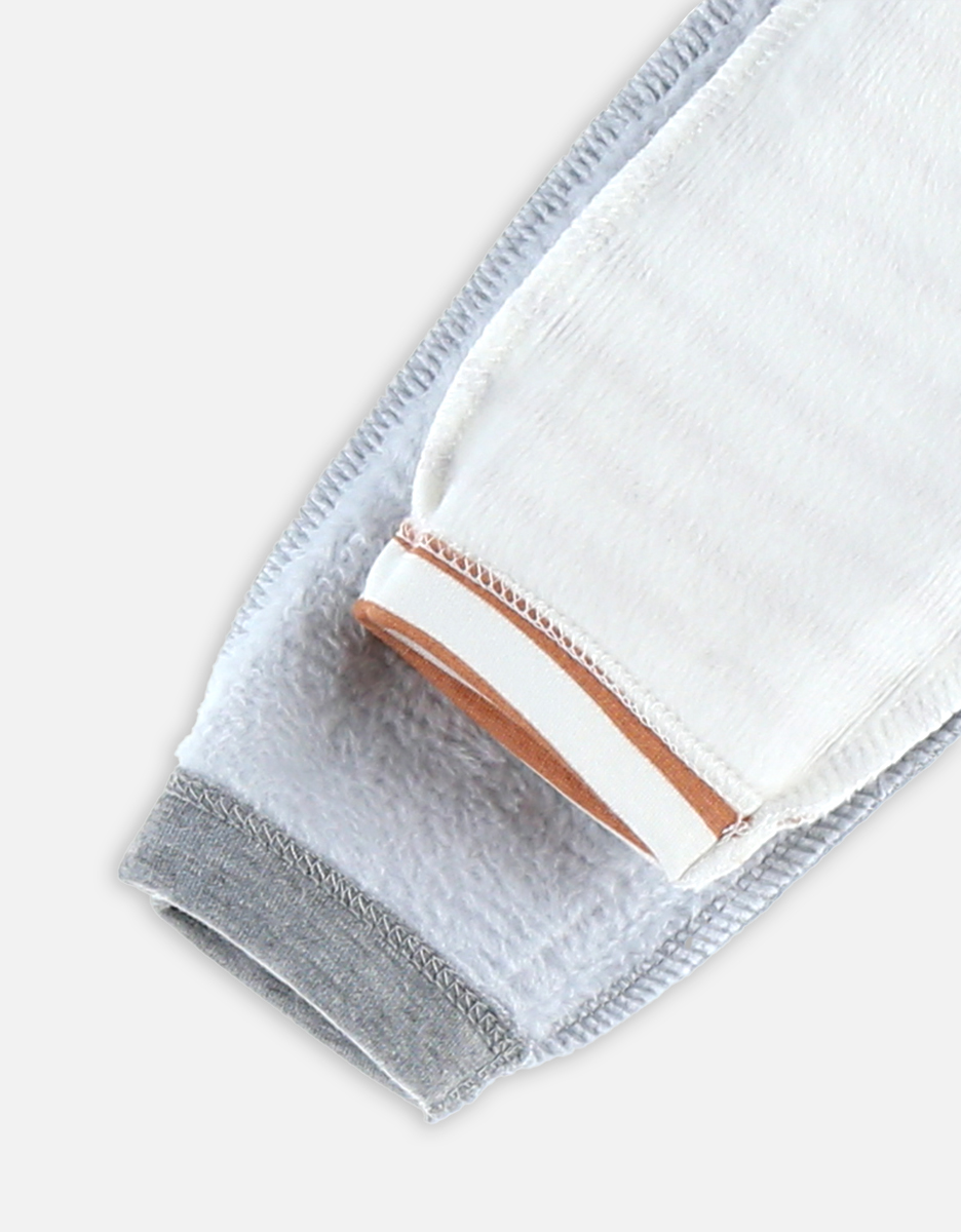 Set of 2 sweatoloudoux pants, grey and white/caramel