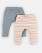Set of 2 sweatoloudoux pants, grey and white/caramel