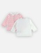 Set of 2 cotton t-shirts, white and pink