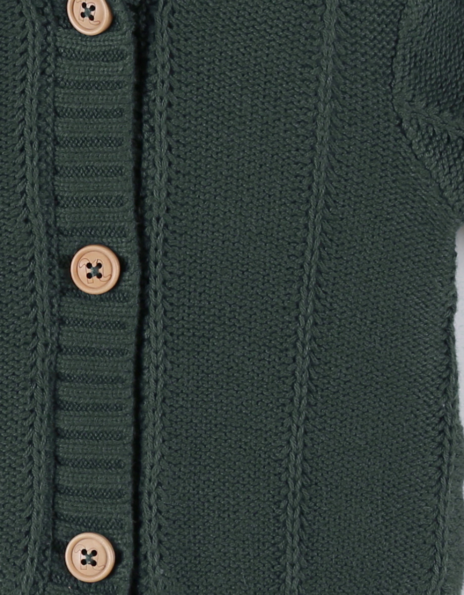 Knitted cardigan, forest green