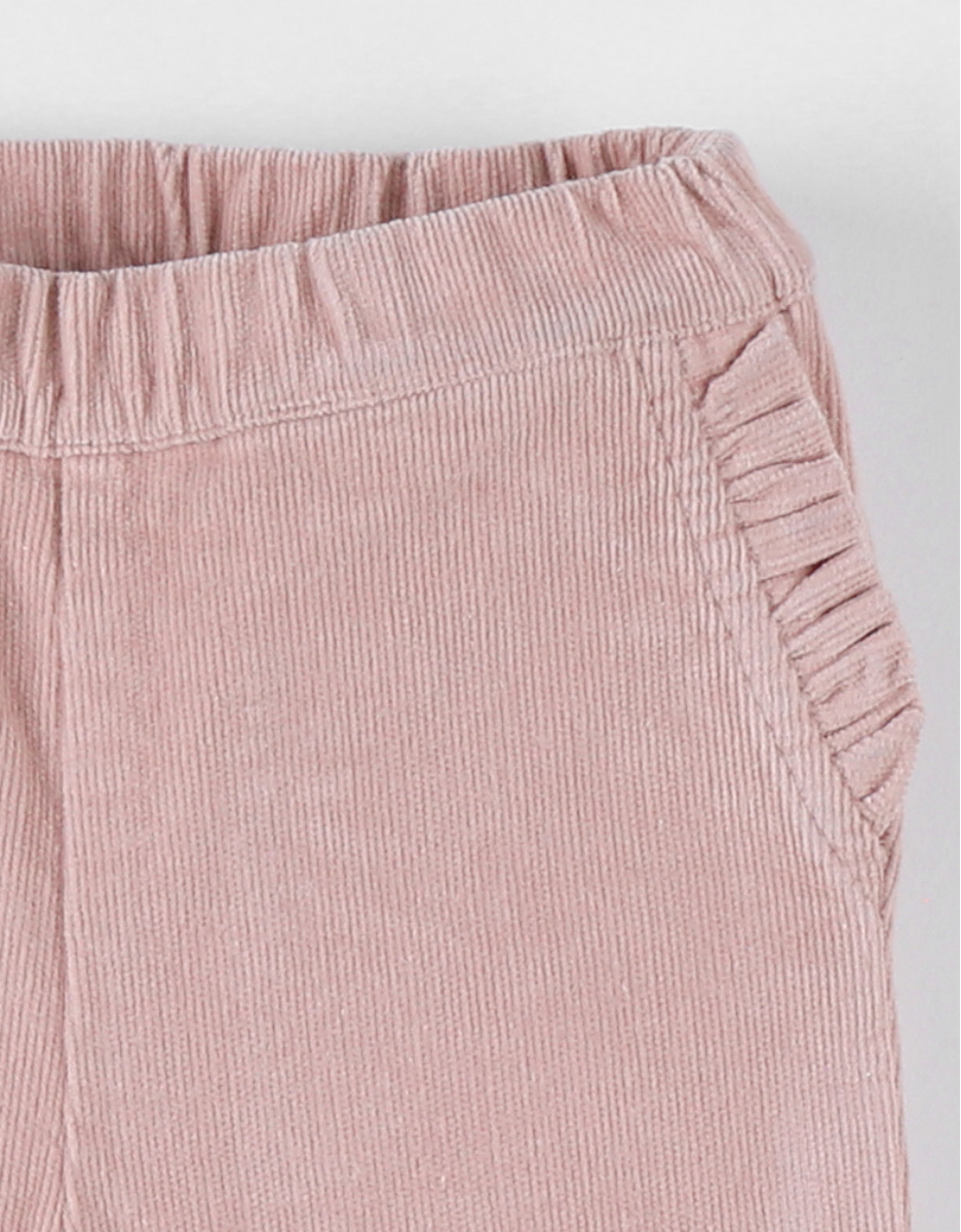 Pantalon velours côtelé, rose moyen