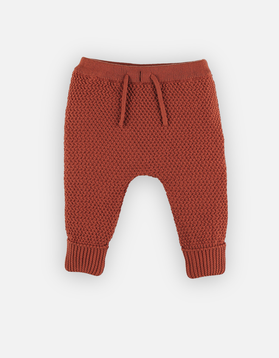 BIO gebreide broek, caramel