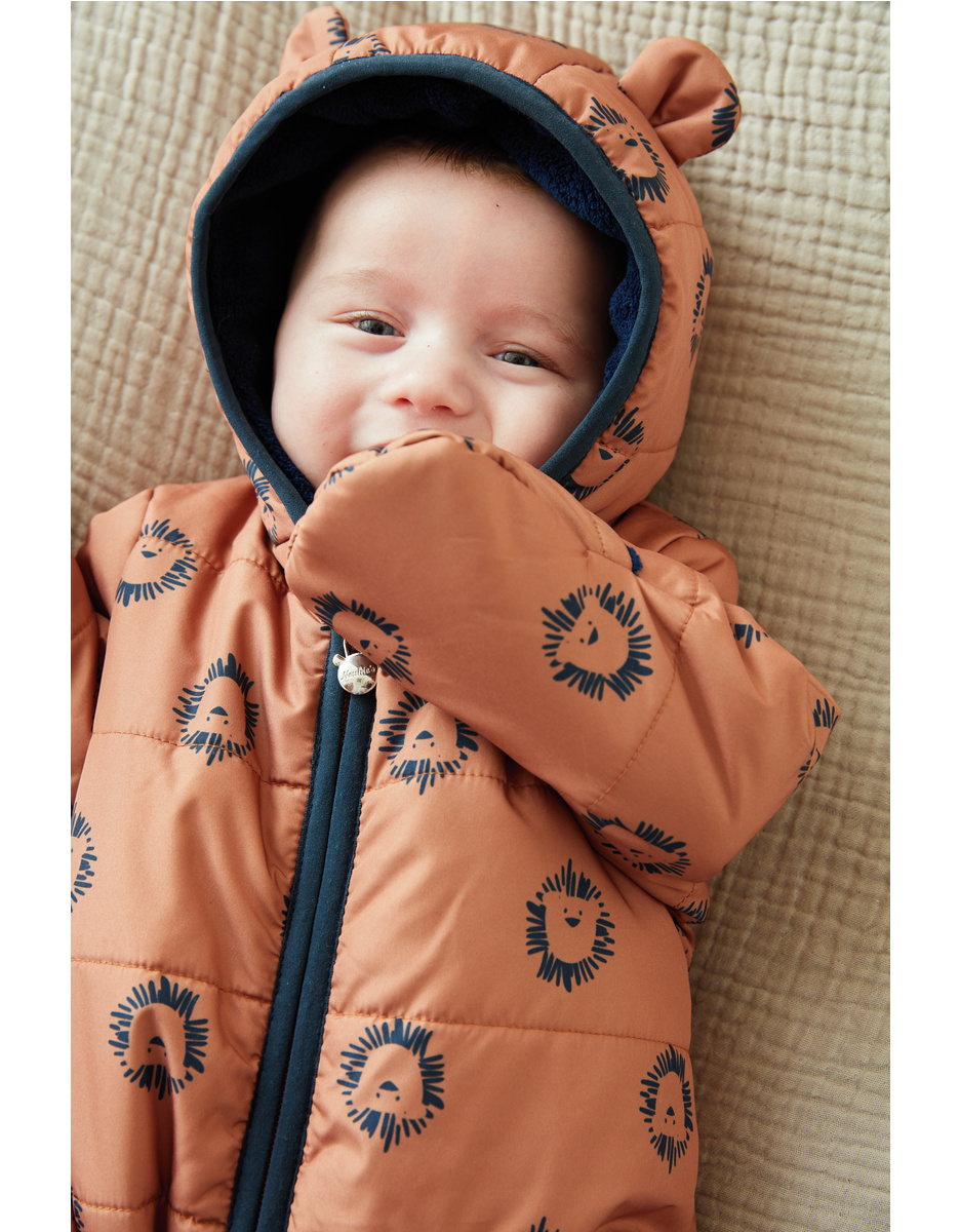 Pilot suit lion, caramel/navy blue