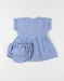 Gestreepte jurk + bloomer set, blauw/ecru