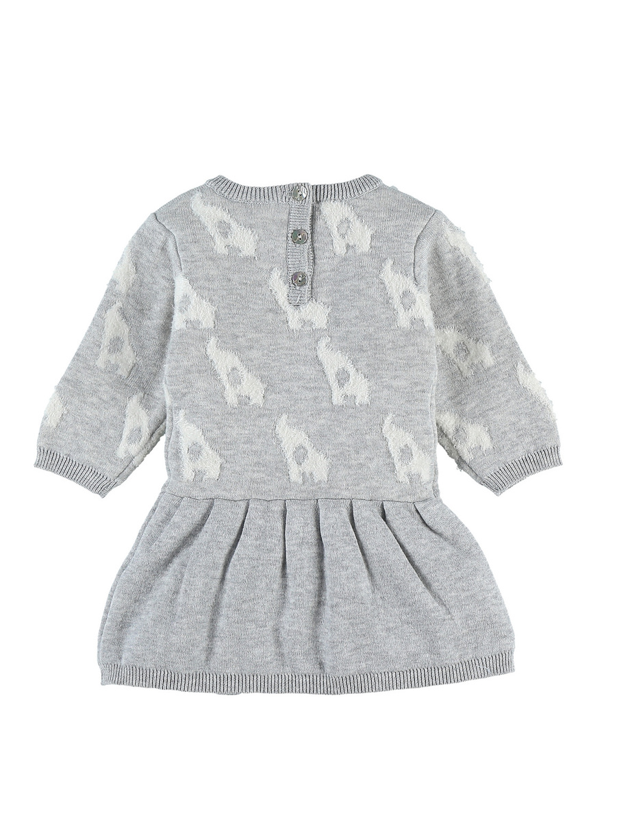 Knitted grey jacquard dress