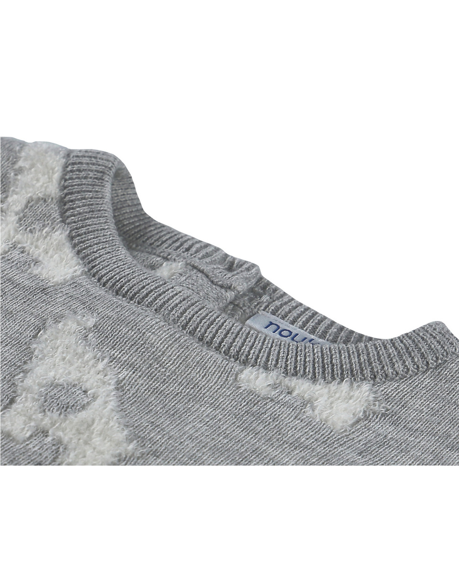 Knitted grey jacquard dress