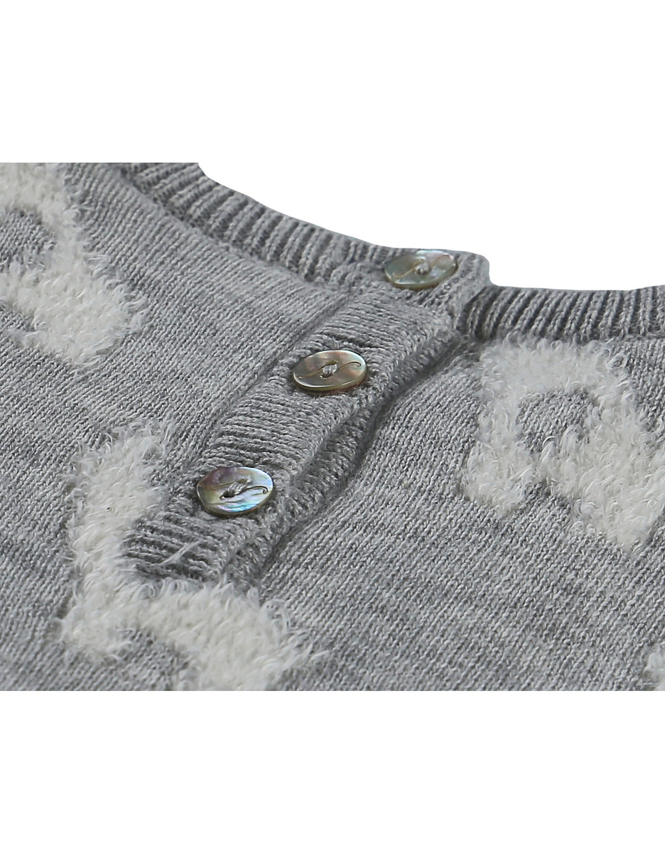 Knitted grey jacquard dress