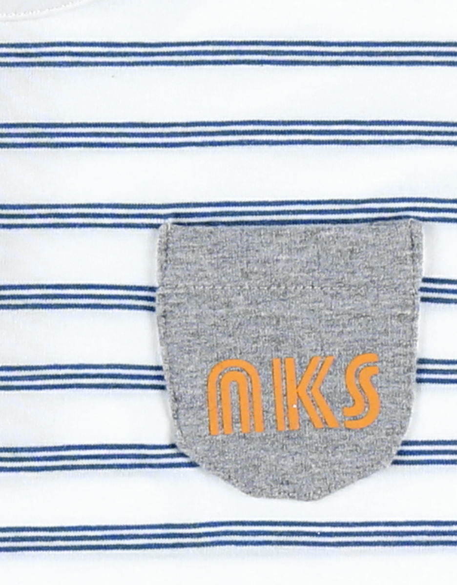 Katoenen t-shirt + short set, ecru/grijs