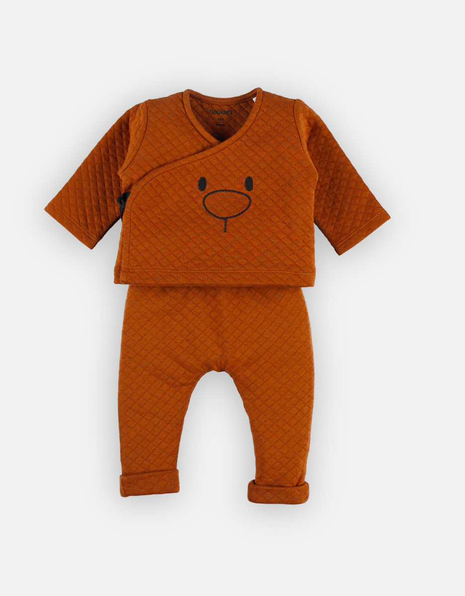 Set matelassé en coton BIO, caramel