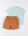 Lot polo + short, aqua/caramel