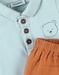 Lot polo + short, aqua/caramel