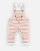 Dungarees set, off-white and caramel