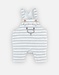 Striped dungarees set with Nouky, off-white/grey