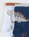 Set met 2 paar sokken uit tricot, donkergroen/ecru