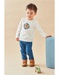 2-delige set met legging en T-shirt met leeuw/denim