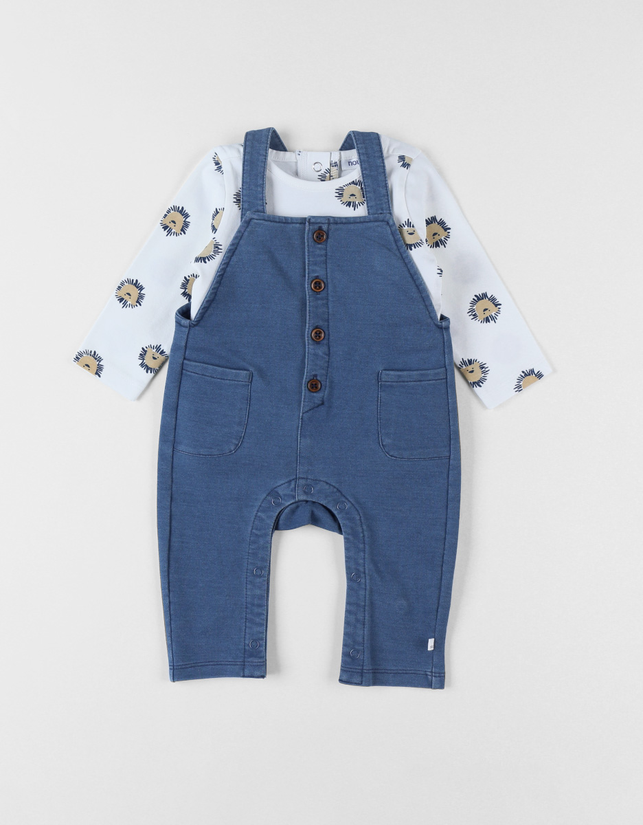 Set with dungarees in denim fabric