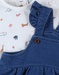 Set uit jeans met jurkje en T-shirt met dierenprint