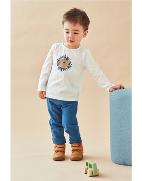 2-piece set with leggings and T-shirt with lion/denim