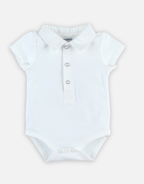 White tidy bodysuit with short sleeves