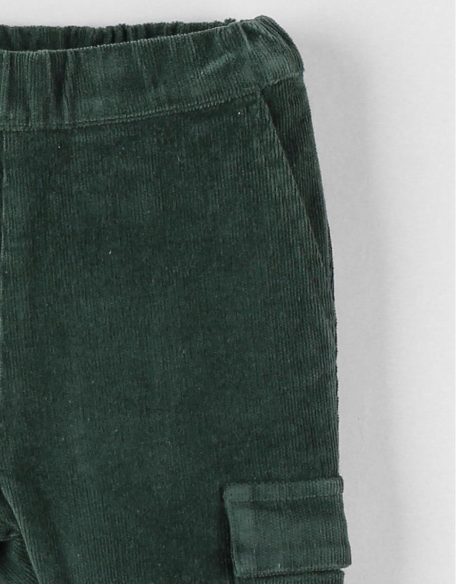 Ribbed velvet trousers, dark green
