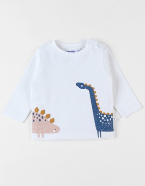T-shirt dinosaur, ecru
