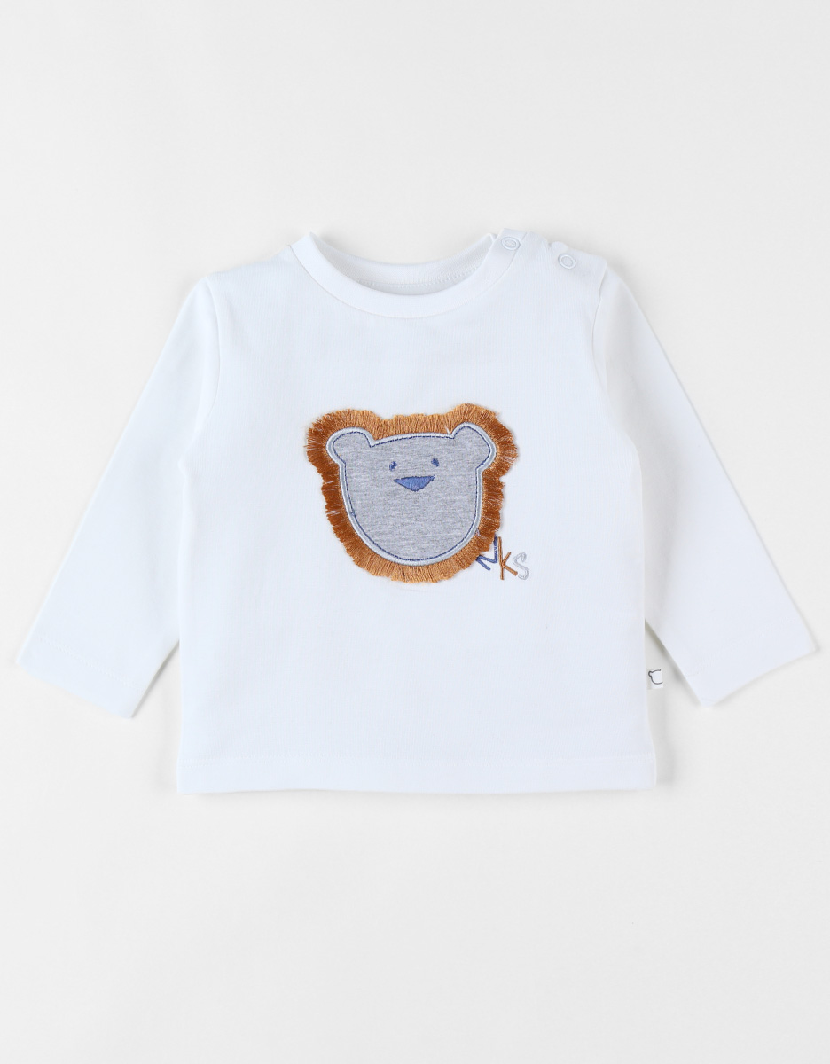 T-shirt lion, écru