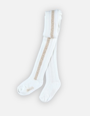 Lurex tights, off-white