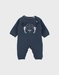 Blauwe babypyjama met gebreide tijger
