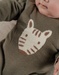 Grey baby pyjama with knitted zebra
